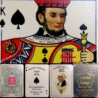 1904 The President Suspender Antique Playing Cards Historic Political Americana