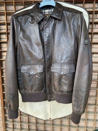 Belstaff A2 Raf Leather Jacket Antique Brown Filmjacket Brad Pitt Xxxl Fit Less