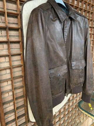 BELSTAFF A2 RAF Leather Jacket Antique Brown FilmJacket Brad Pitt XXXL fit less 2