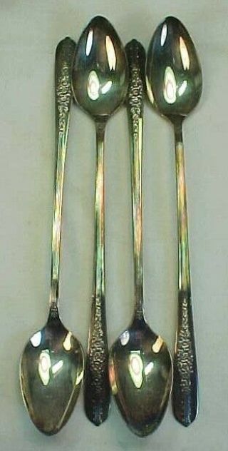 Oneida Nobility Plate 1939 Royal Rose - Set Of 4 Ice Tea Spoons