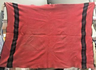 Vintage Red Black Stripe Wool Blanket Fix Cutter Twin Flaws Upcycle Recycle Diy