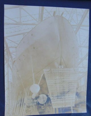 11 LARGE ANTIQUE PHOTOGRAPHS DOCUMENTING THE BUILDING of the USS NORTH DAKOTA 4