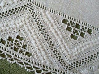 Antique Lefkara Tablecloth Hand Embroidery 56 " Sq.