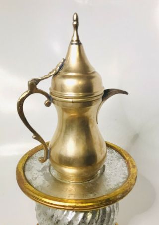 Vintage Brass Arabic Middle Eastern Turkish Coffee Dallah Teapot Hinged Lid