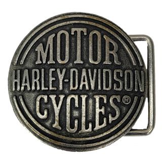 Harley Davidson Round Spell Out Mens Belt Buckle 2.  5 " Biker Motorcycle Lifestyle