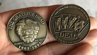 Grateful Dead Coin Golf Ball Mark Dealer Jerry Garcia Poker Chip Antique Gold