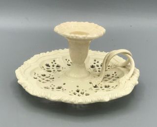 Antique Leeds Pottery Creamware Chamber Candlestick.  C1790