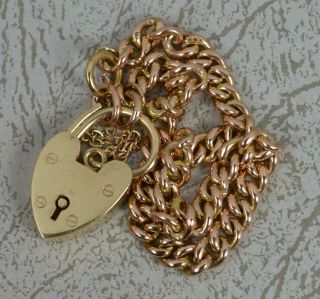 Victorian 9ct Rose Gold Curb Link Pocket Watch Chain 7 " Long Bracelet
