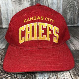 Vintage 90s Starter Kansas City Chiefs Wool Snapback Hat Afc Nfl Football Cap Os