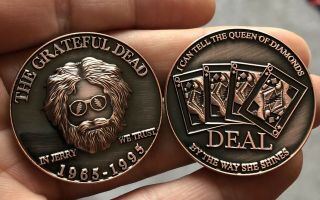 Grateful Dead Coin Golf Ball Mark Dealer Jerry Garcia Poker Chip Antique Copper