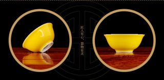 China antique Porcelain Qing guangxu yellow Glaze gongfu tea cup 3