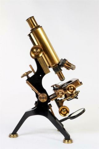 Vintage C1900 " Van Heurck " Style Brass Microscope 1579