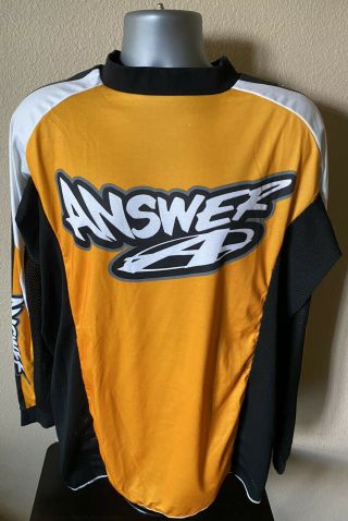 Vintage 1995 Answer Motocross Racing Bmx Jersey Men’s Xl Dirt Bike Usa Made