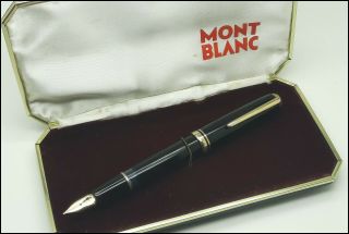 Antique Mont Blanc 256 Black Fountain Pen W/box,  Germany.  (s204)
