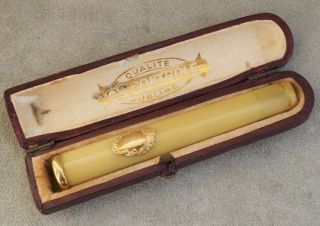 Fume Cigarette Ancien Ambre Et Or 18k Antique Amber & Gold Cigarette Holder