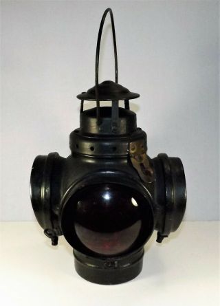 Antique Armspear Mfg Co Railroad Switch Lantern 4 Lens Complete D.  1919 W Burner