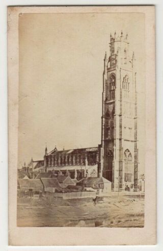 Boston Lincolnshire Early Cdv Photo Of The Stump & River C.  1875