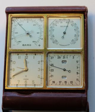 Vintage Angelus Dateclock Travel Alarm Clock For Repair