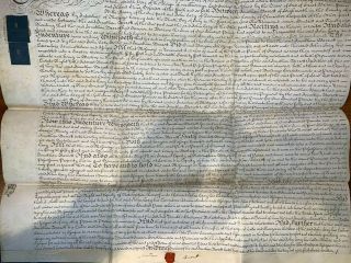 18th C 1797 English Vellum Parchment Manuscript Document With Seal