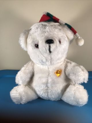 Christmas 12 " Vintage 1986 Uic Musical Teddy Bear Plush Toy - See Video