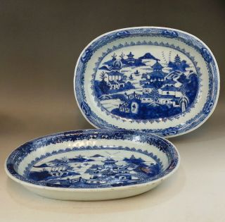 A Large/beautiful Chinese 18c Blue&white Deep Platter - Qianlong