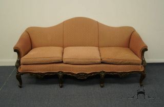 Vintage Antique Victorian Style Camel Back Upholstered Parlor Sofa 3