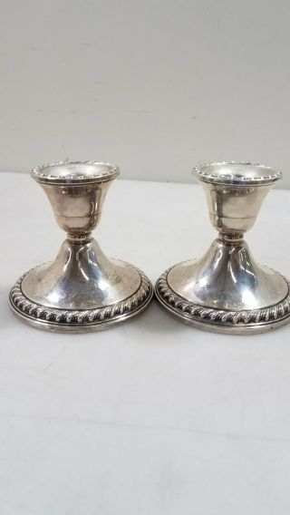 Rogers Weighted Sterling Candle Holders 540gr