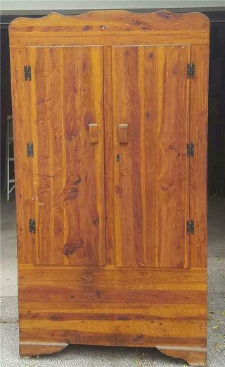 Vintage Cedar Closet Armoire - Gdc - Needs Tlc - Fabulous All Cedar Armoire