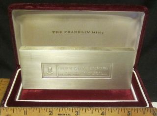 Franklin 10,  000 Grains Solid Sterling Silver Bar 3519 22.  85,  Ounce Boxed