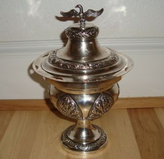 Antique Chinese Export Sterling Silver Hand Made Chased Repousse 9 " Trophy Cup