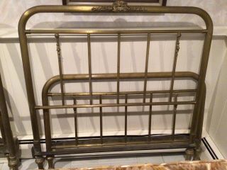 Antique Brass Bed Frames (2 Available) Twin W/ Headboards Footboards Side Bars