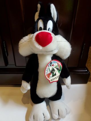 Vintage Warner Brothers 1993 Sylvester The Cat Plush Toy 16 Mighty Star 24k