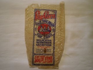 Vintage/antique 1926 Jolly Time Popcorn Sioux City Iowa Wax Paper Bag Wrapper