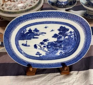 A Fine Antique Chinese Blue And White Platter Plate Qianlong Period 2