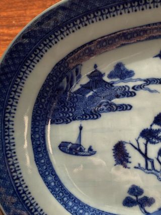 A Fine Antique Chinese Blue And White Platter Plate Qianlong Period 6