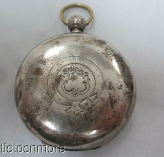 Antique Civil War Era Waltham Wm Ellery Key Wind Pocket Watch 1864 Coin Silver