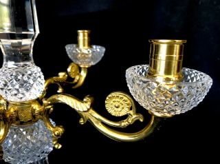 Antique Empire French Cut Glass Baccarat Dore Gilt Bronze Candelabra Spire WOW 6