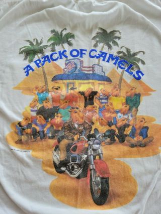 Vintage Joe Camel A Pack Of Camels 1990 Cigarette Promo Pocket T - Shirt Xl