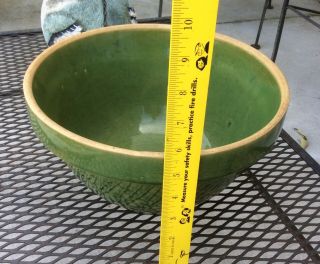 Antique Green Stoneware Mixing Bowl
