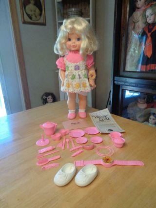Vintage Mattel Timey Tell Doll/w/accessories Mute Non 17 "