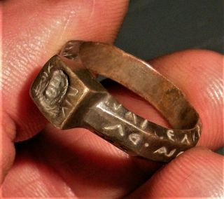 Antique 2000,  Year Old Roman Or Greek Silver Signet Ring Found York England Vafo