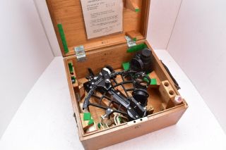 Vintage Simex Mariner Sextant In Wooden Box W/certificate Of Exam Model Mk Ii