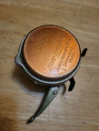 Vintage Heddon Automatic No.  57 Fly Fishing Reel Rare Htf Copper Color Fisherman