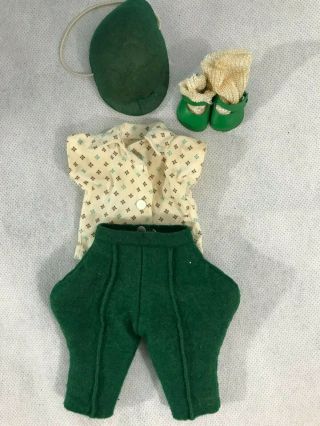 Vintage Vogue Ginny Doll Green Felt Riding Outfit