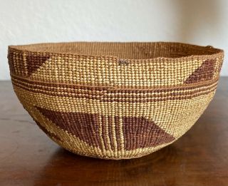 Antique Northern California Hupa Yorok,  Klamath Hat Basket,  Perfect