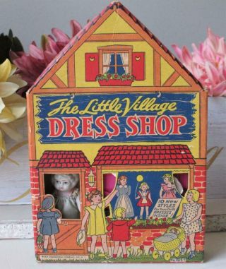 Antique Bisque Doll " The Little Village Dress Shop " 1937 Transogram Company