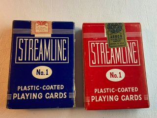 Vintage Playing Cards Streamline No.  1 2 Packs