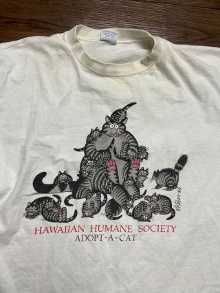 VINTAGE CRAZY SHIRTS HAWAII ADOPT A CAT B KLIBAN KITTEN T Shirt Large 2