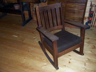 Antique Mission Oak Stickley Rocker Rocking Chair Finish
