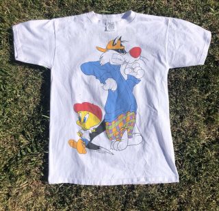 Vintage 1993 Looney Tunes Sylvester And Tweety Wild Oats T Shirt L